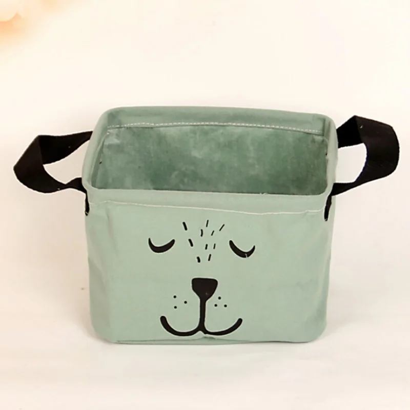 

Cartoon Cotton Linen Desk Square Storage Box Jewelry Cosmetic Holder Stationery Organizer Case Bag Kids Toys Boxes