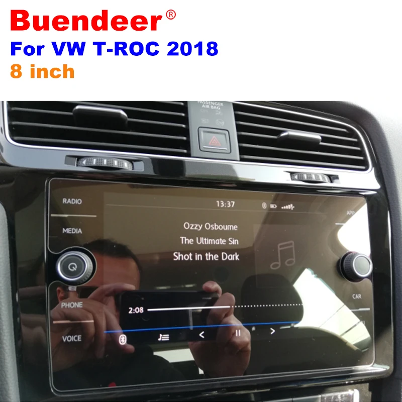 Buendeer, 8 дюймов, для VW T-ROC, Автомобильная gps навигация, закаленное стекло, защита экрана, HD прозрачная пленка, автомобильная наклейка, авто аксессуары