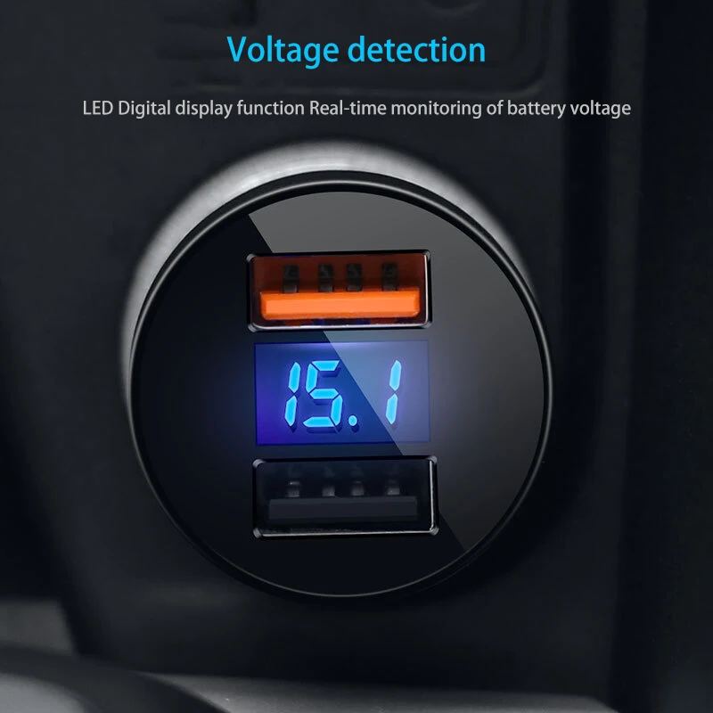 Llano 30 Вт Qualcomm Quick Charge 3,0 Автомобильное зарядное устройство двойной USB Автомобильное зарядное устройство цифровой дисплей для iPhone samsung iPad