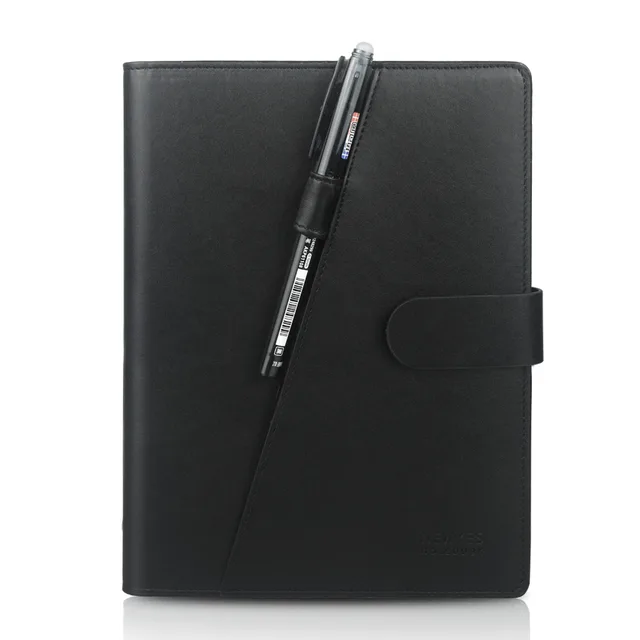 PU Smart Erasable Notebook Paper Reusable  Portable Leather Cover Notebook Cloud Storage With Cloth And Hot Erasable Pen (Black)
