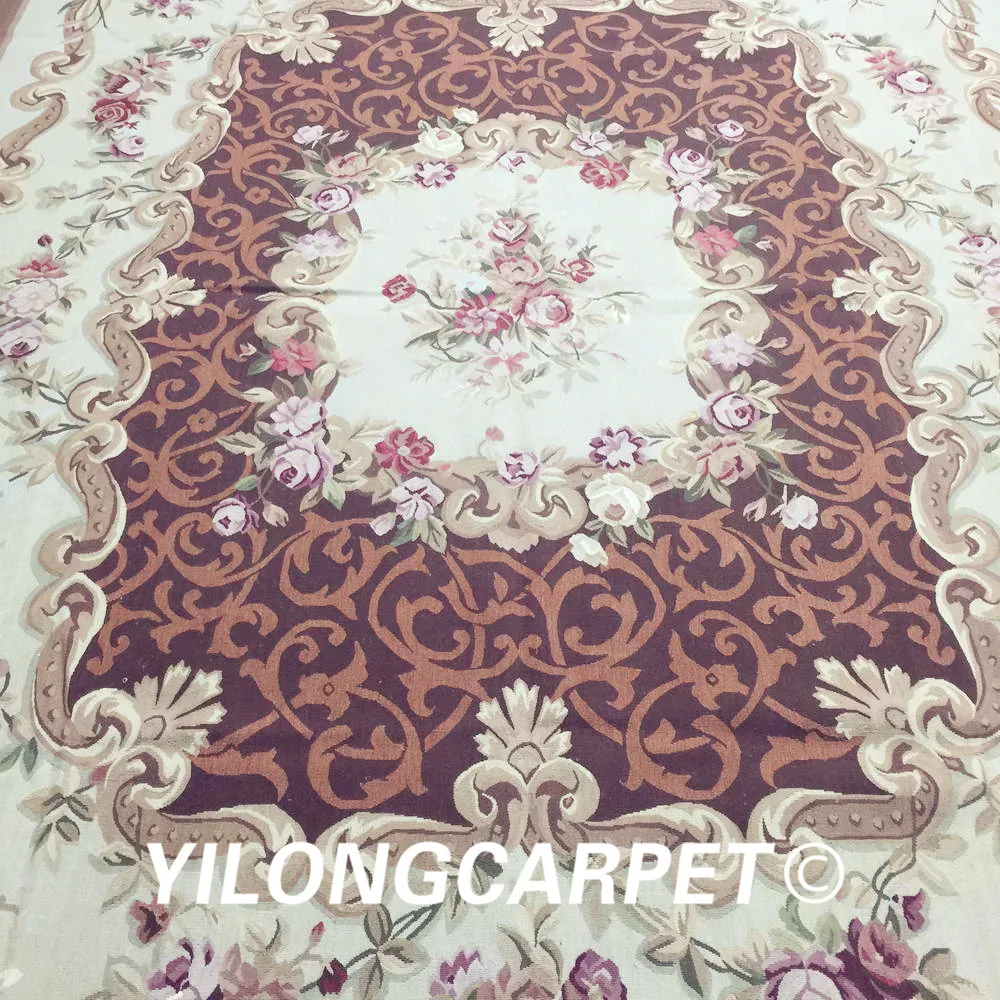 Yilong 8'x10' высококачественный Aubusson французский дизайн Новая Зеландия шерсть ручной работы ковер из обюссона(Au14-8x10