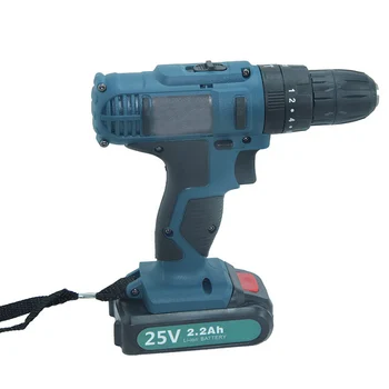 

25V Wireless Electric Cordless Drill Impact Power Driver LED Worklight Screwdriver Rechargable Battery Drill