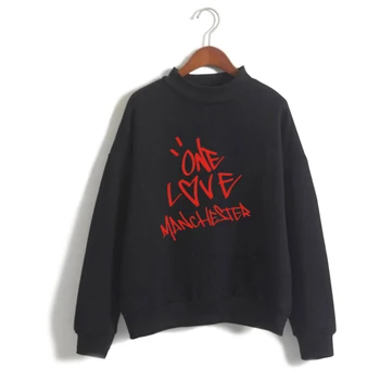 

Ariana Grande new fashion casual pullover letters printed long-sleeved sweatshirt korean version of the high collar sweatshirt