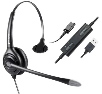 

USB Plug Corded Headphone for laptop,PC,computer, Call Center Noise Cancelling Headset With Adjustable Mic, Mute and Volume
