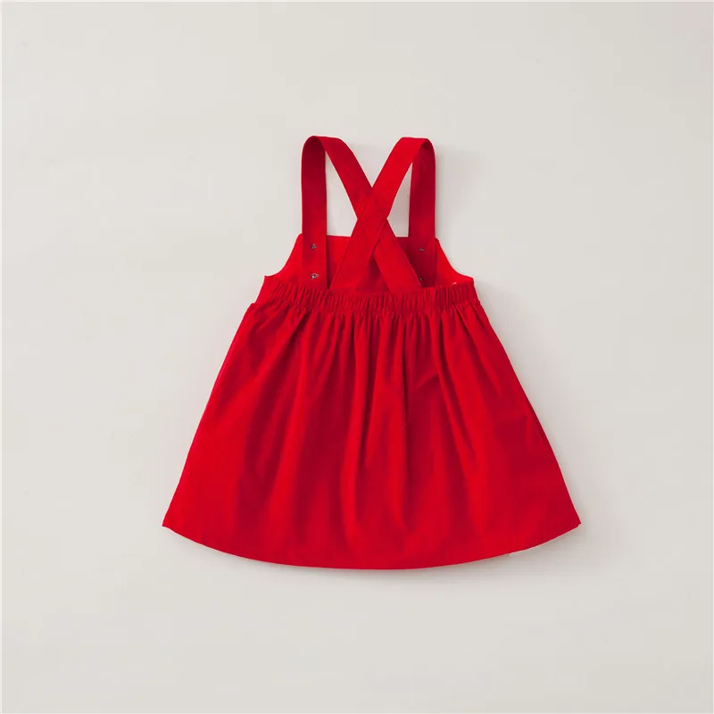 Little maven/детская брендовая одежда; коллекция года; сезон осень-весна-осень; вельветовое платье для маленьких девочек с рисунком медведя; Цвет Красный; Рождественская елка; милое платье-майка для девочек; платья