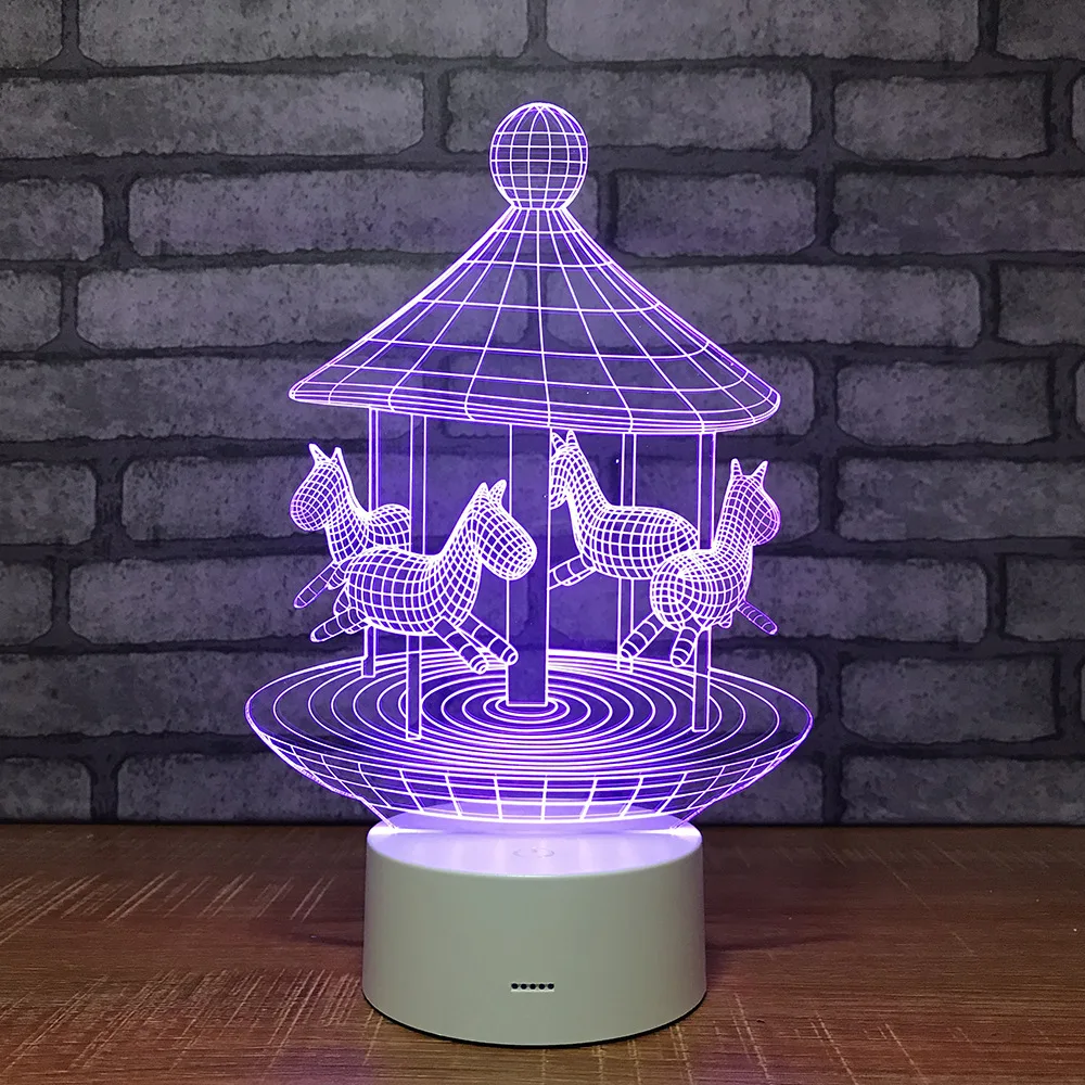 

Children Room Bedside 3D Lamp Discolouration 3d Light Fixtures Remote Touch switch Lovely 7 color change 3D Led Night Light