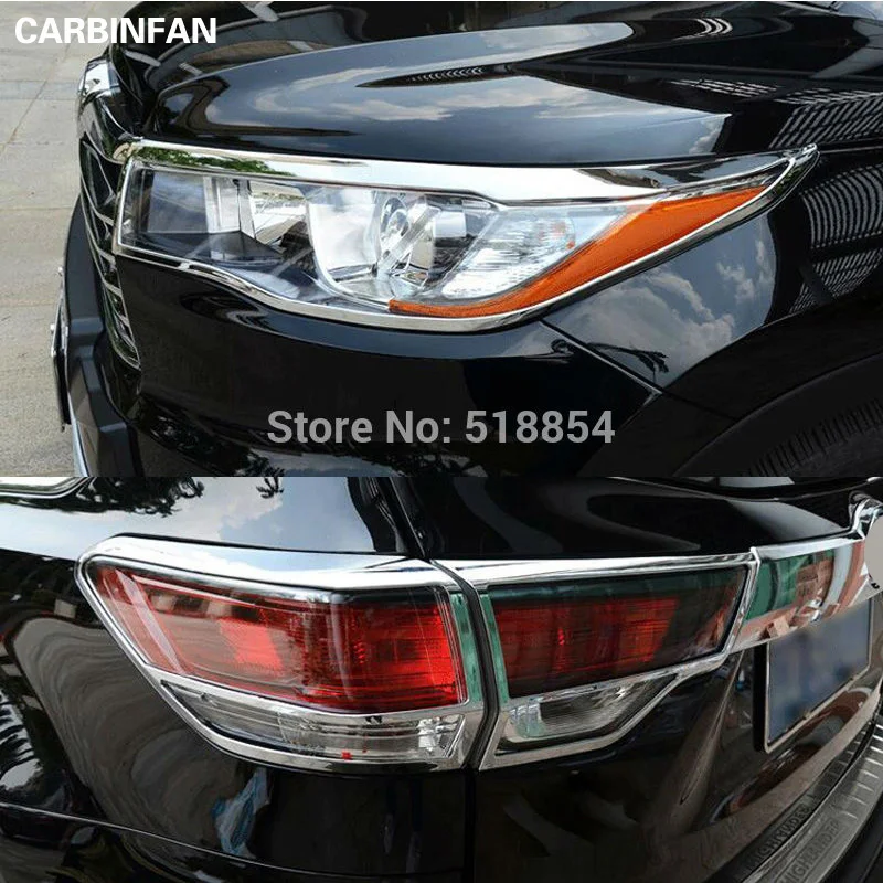 ACCESSORIES FIT FOR 2014 2015 TOYOTA HIGHLANDER KLUGER CHROME HEADLIGHT