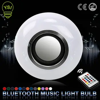 

E27 Smart Wireless Bluetooth Speaker Music Playing LED RGB Music Bulb Colorful Dimmable 12W LED Bulb Lampada For Holiday Light