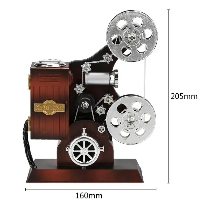 Античный Ретро кинопроектор музыкальная шкатулка деревянные металлические музыкальные коробки подарок на день рождения игрушка для детей винтажное свадебное украшение дома