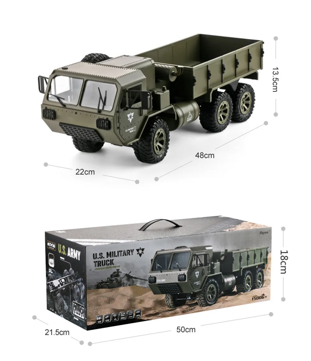 Fayee FY004A 1/16 RC военный грузовик радио машина 6WD гусеничный внедорожный гусеничный RTR Радиоуправляемый автомобиль для детей 6,19