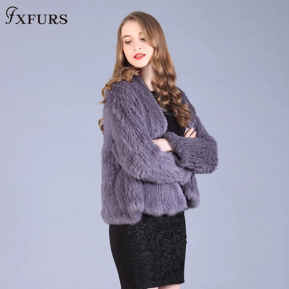 Шуба из 2020 натурального кроличьего меха FXFURS модные куртки зимняя теплая шуба