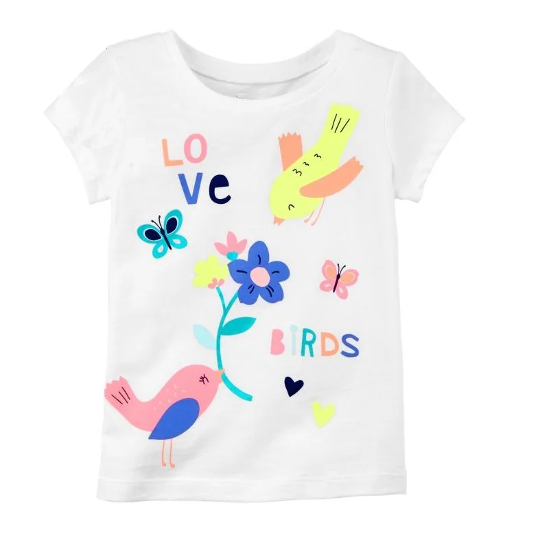 Floral Cute Baby Girl Tees Shirts Summer Newborn Tops 100 Cotton