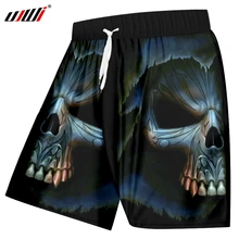 UJWI, мужские повседневные шорты, 3d цифровой принт, Grim Reaper, пляжные шорты с металлическим черепом