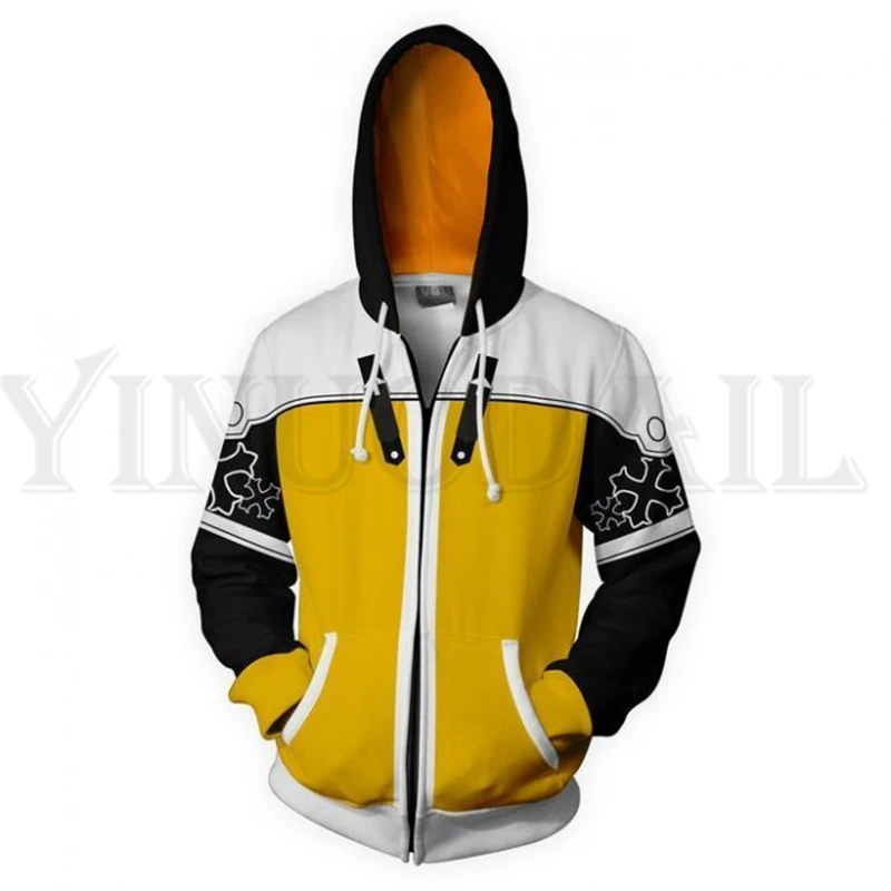 

Anime Gaming Kingdom Hearts Sweatshirts Men and Women Zipper Hoodies Sora 3d Print Hooded Jacket for Boys Harajuku Streetwear