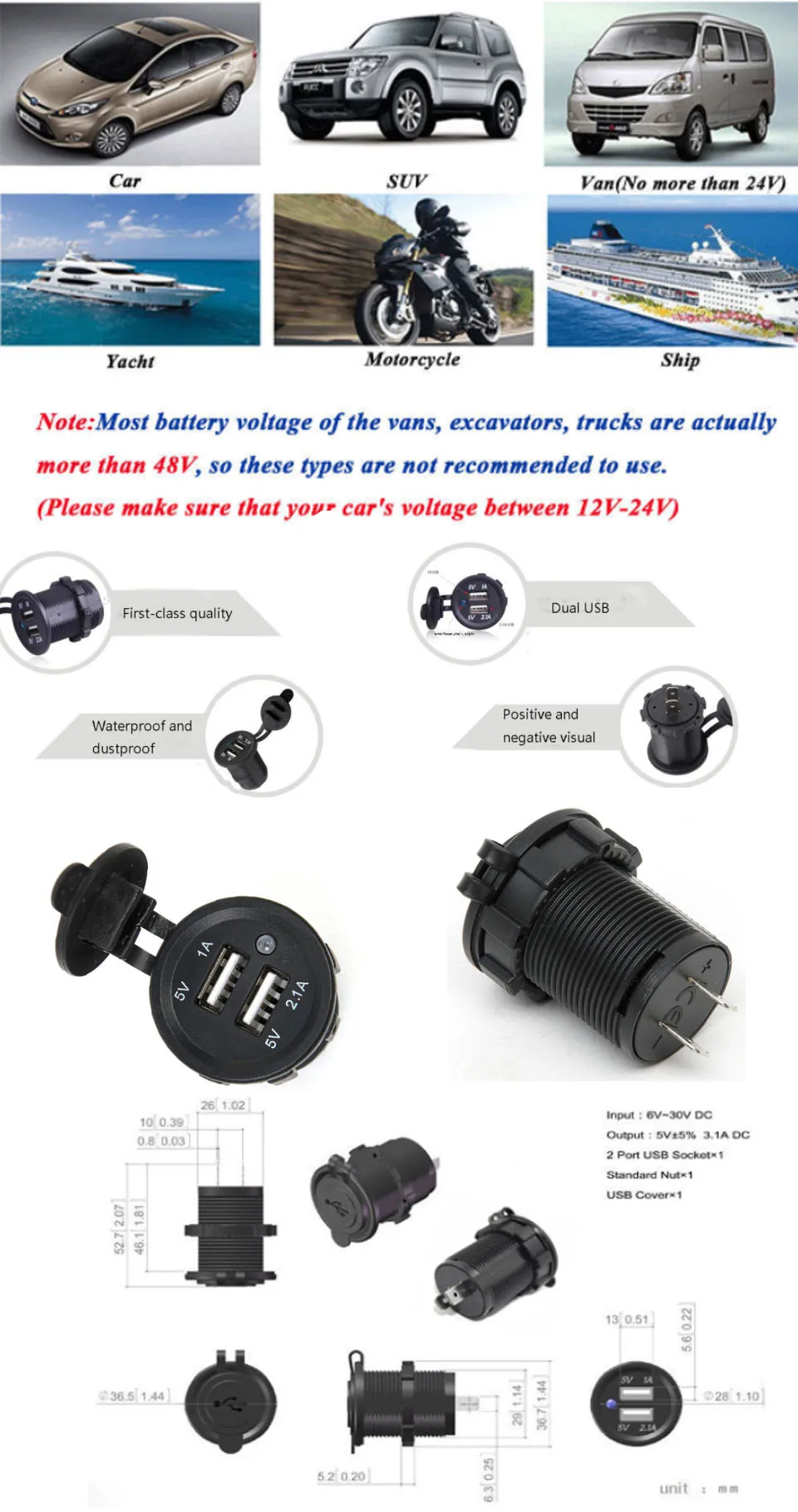 5V 1A Double USB Port 2 Way Auto Cigarette Lighter Socket Splitter Car Charger