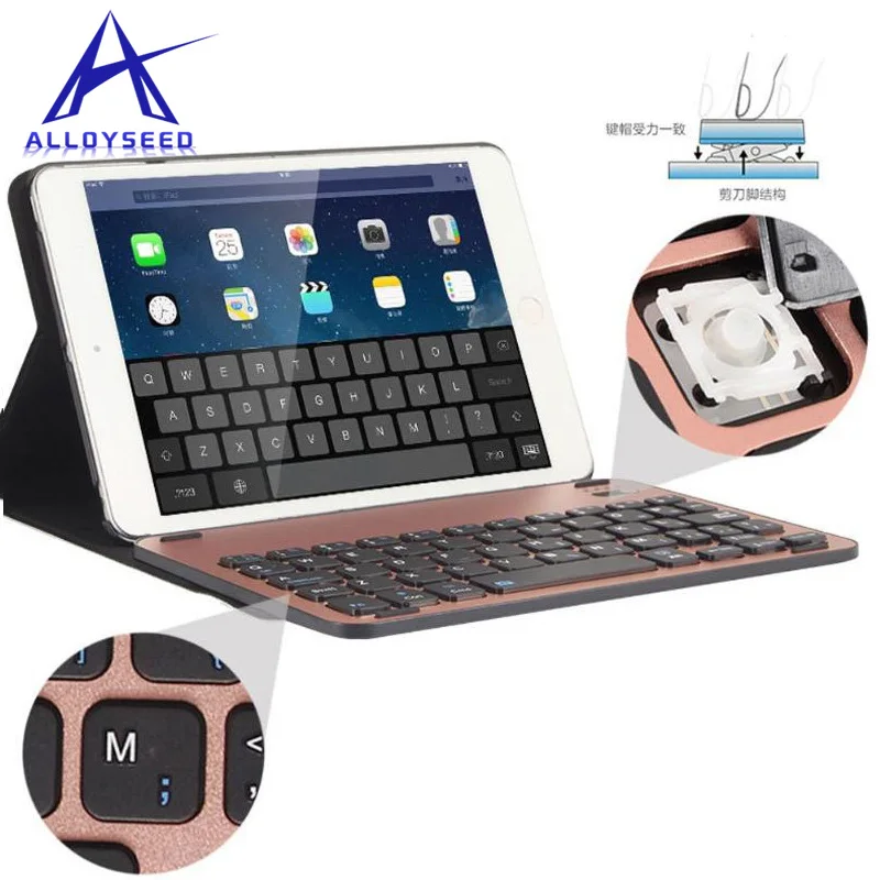 

Wireless Bluetooth Backlit Keyboard with PU Case Charging Cable Protective Film 210 mAh Tablet Keyboard For iPad mini4