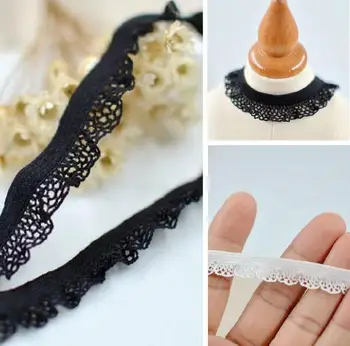 

Hot ! 5 Meters 10mm/13mm Soft White Black Elastic Sewing Lace Trimmings Stretchy Lace Trim DIY Material