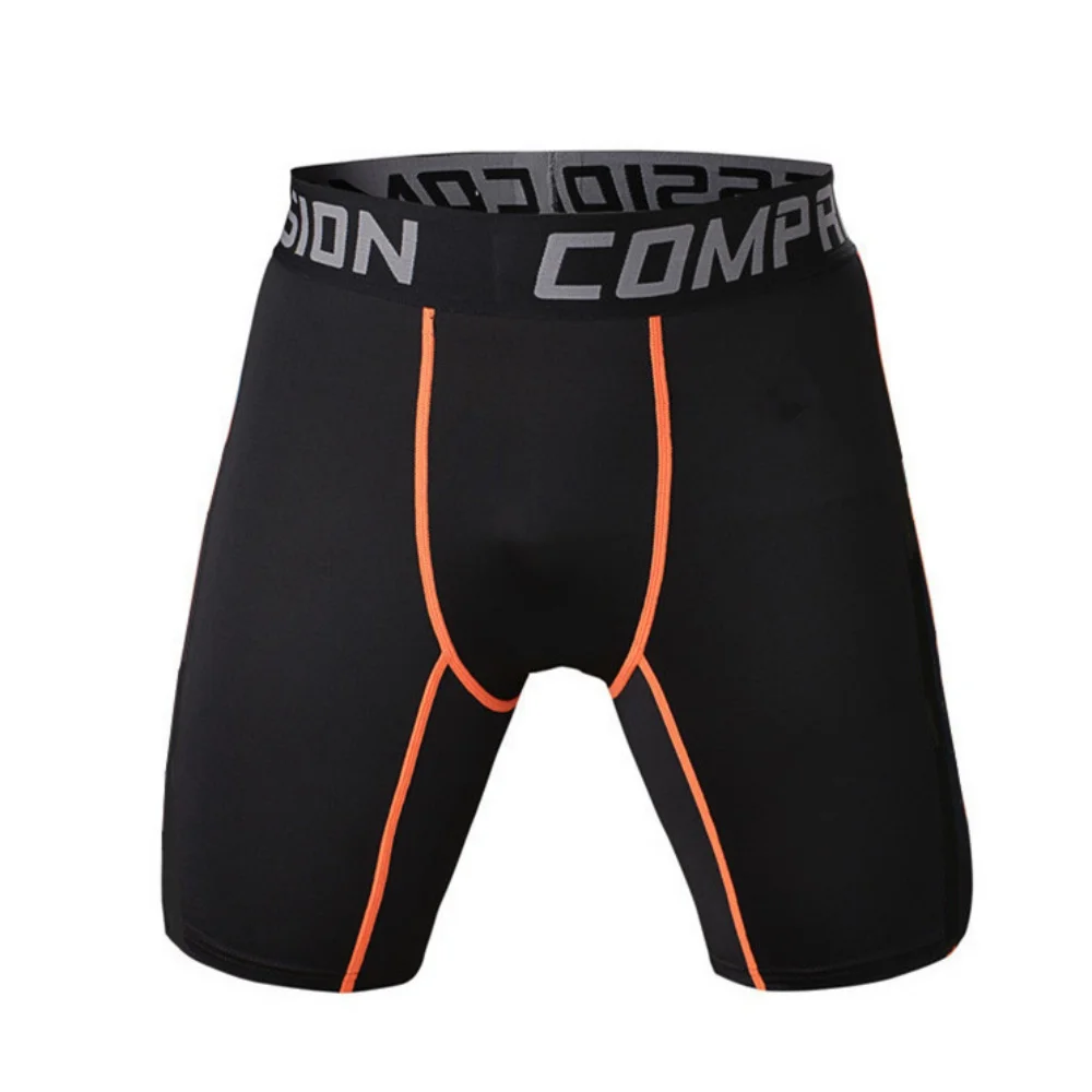 Для мужчин спортивная одежда Мужской сжатия плотно быстросохнущие Шорты для женщин Бег Баскетбол езда бег Фитнес Леггинсы для женщин короткие штаны - Цвет: Оранжевый
