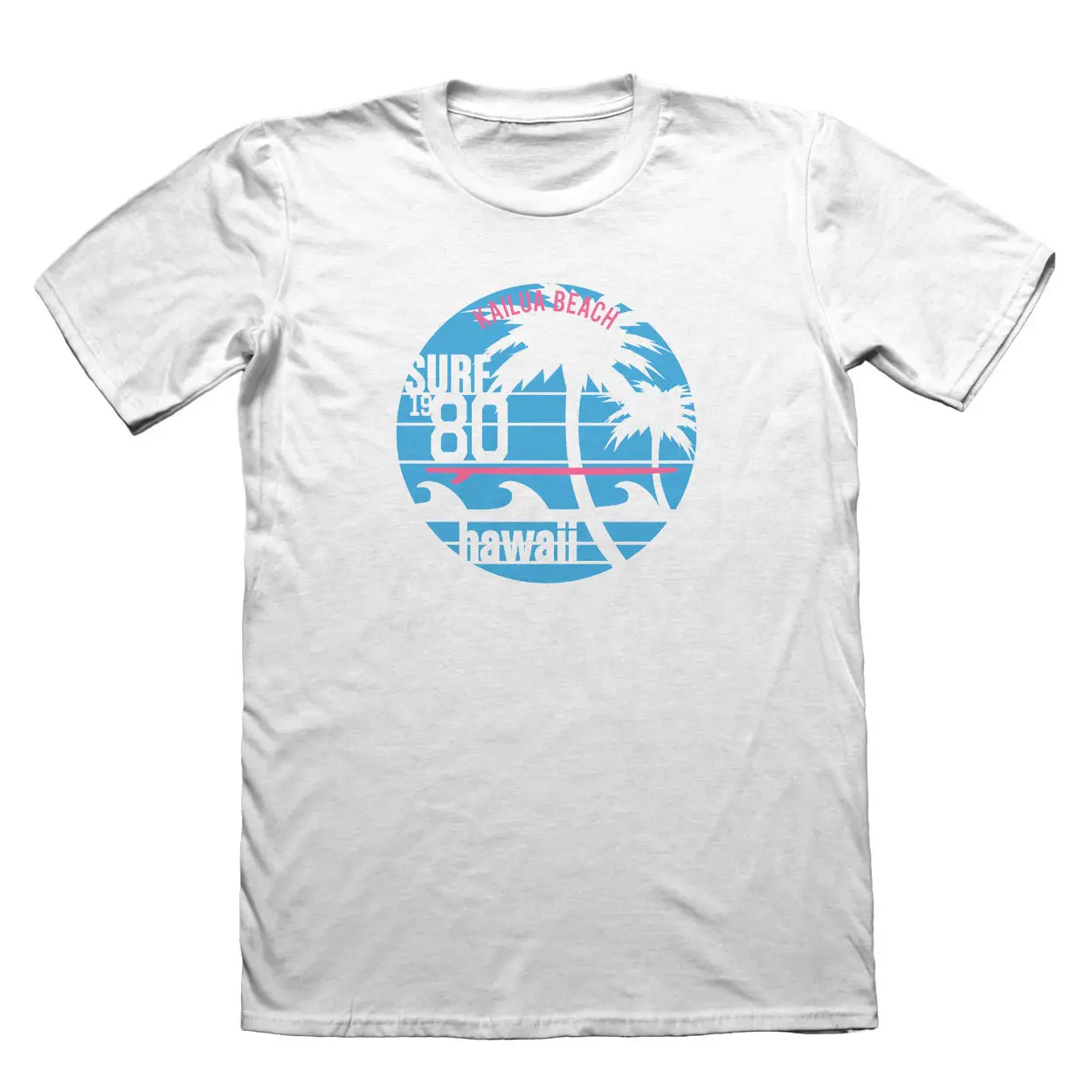 2019 Summer Style Fashion Hawaii Kailua Beach Surfs 1980 T-Shirt - Men's Fathers Day Christmas Tee shirt | Мужская одежда