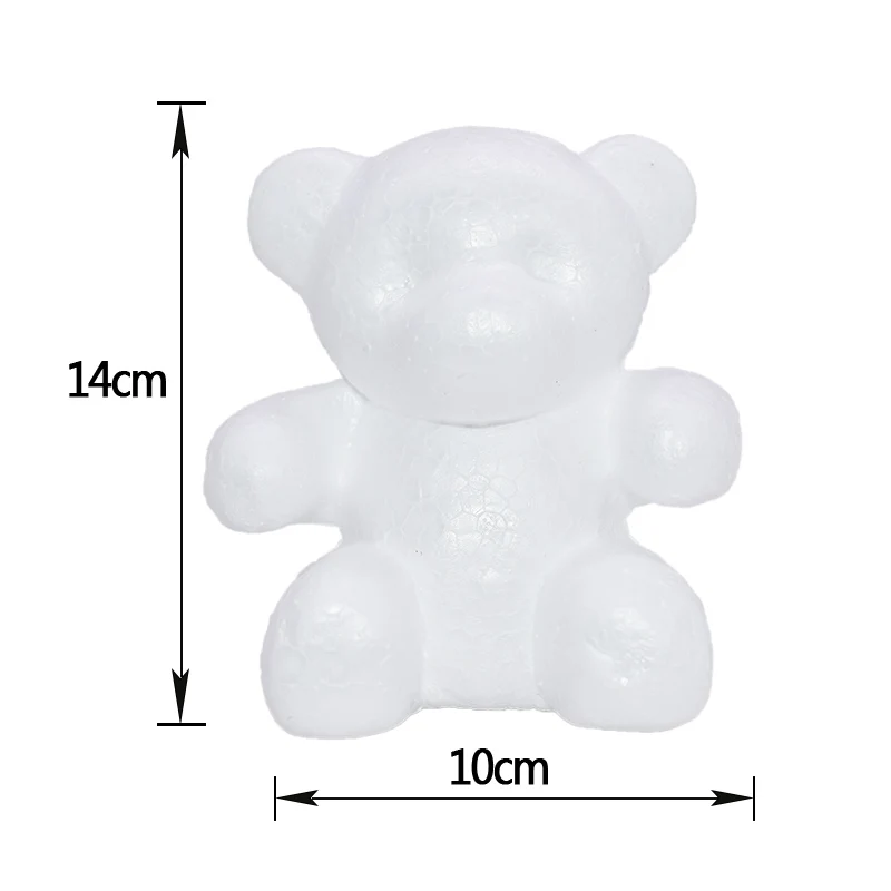 1pcs 15cm foam model Polystyrene Styrofoam teddy rose bear White Craft Balls For DIY Christmas Party 5