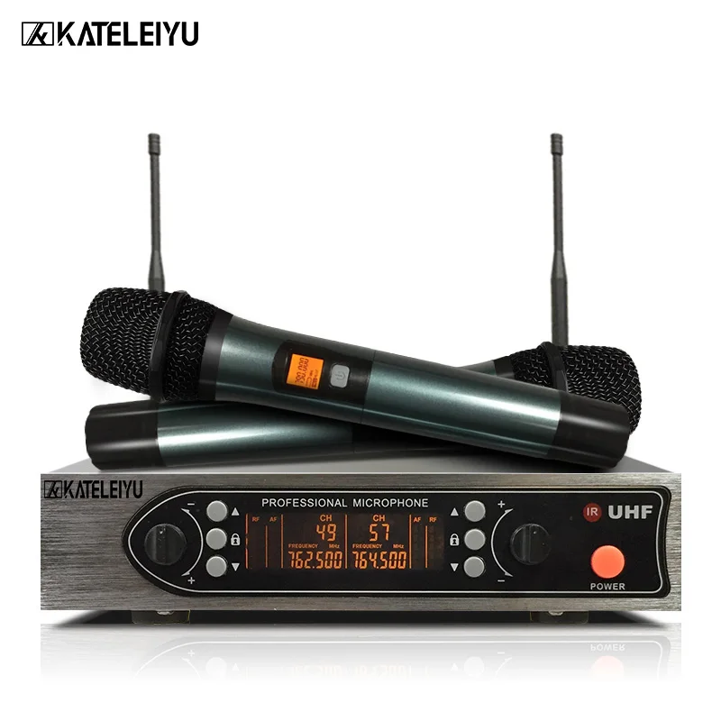 المهنية مكبر صوت لا سلكي ذو تردد فوق العالي نظام ثنائي يده ميكروفون مع استقبال ل كاريوكي KTV المؤتمر الغناء المهنية مكبر صوت لا سلكي ذو تردد فوق العالي نظام ثنائي يده ميكروفون مع استقبال ل كاريوكي KTV المؤتمر الغناء