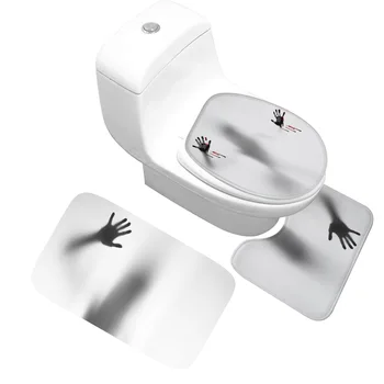 

Creative Horror Bathroom Mat Toilet Decoration 3 Piece Bath Rug Set Thickening Super Absorbent Bath Mat Bath Carpet Sets