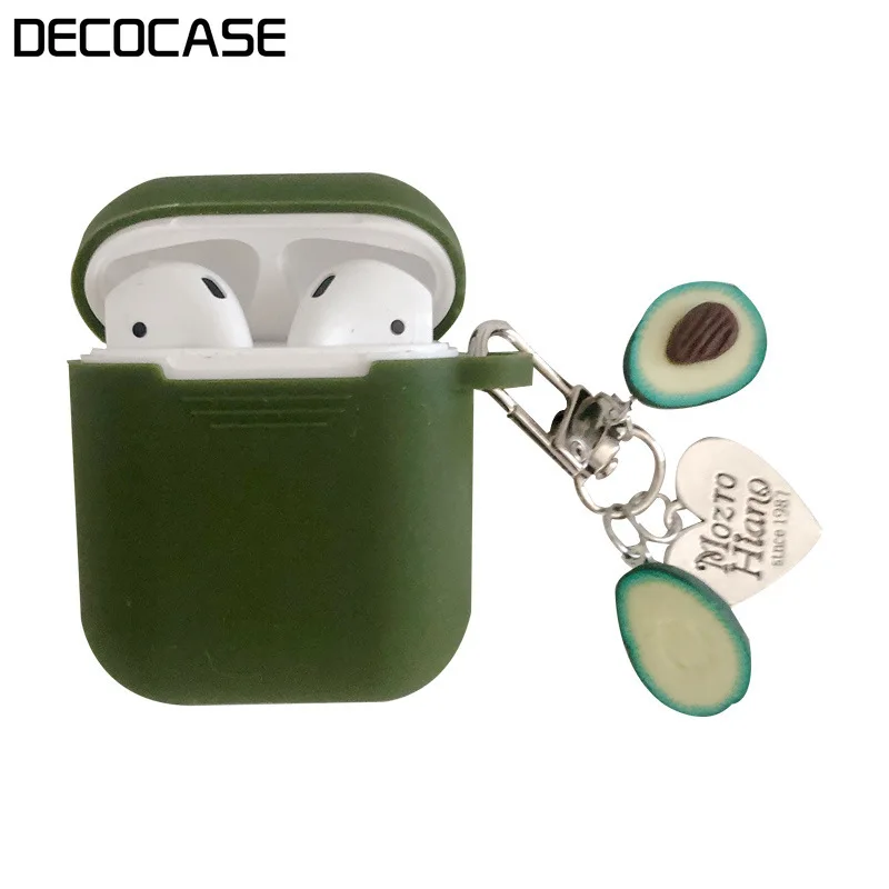 Decocase зеленый авокадо ТПУ силиконовый Bluetooth беспроводной чехол для наушников AirPods