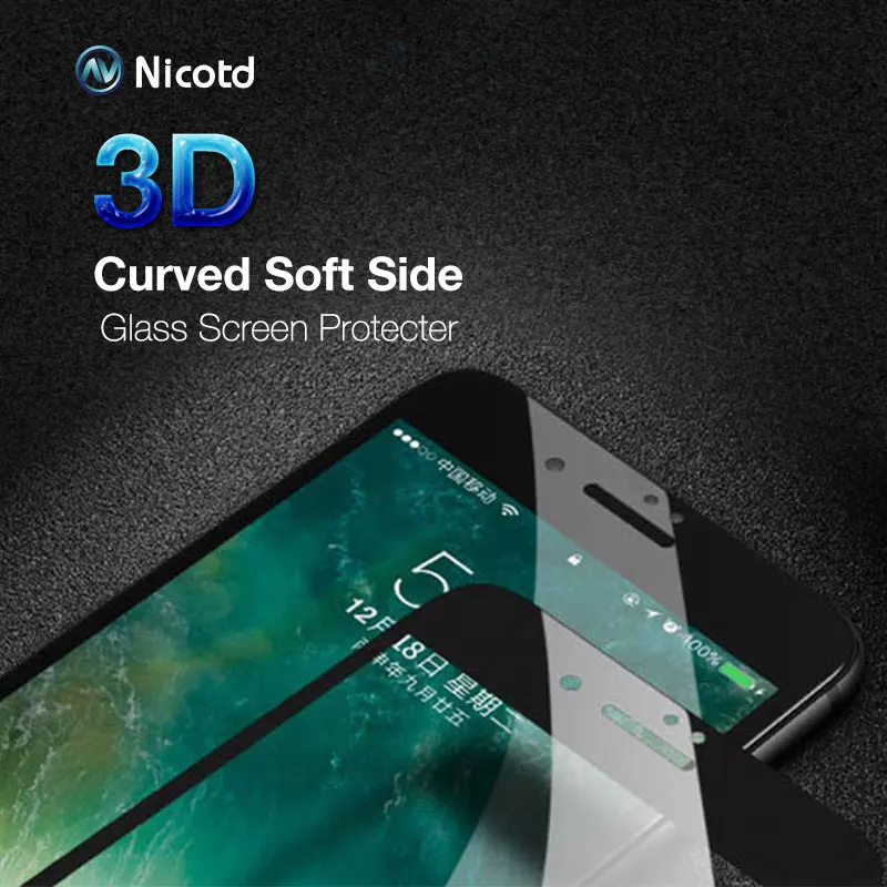 3D изогнутый край Полное покрытие протектор экрана для Apple iPhone 7 Plus анти шок C