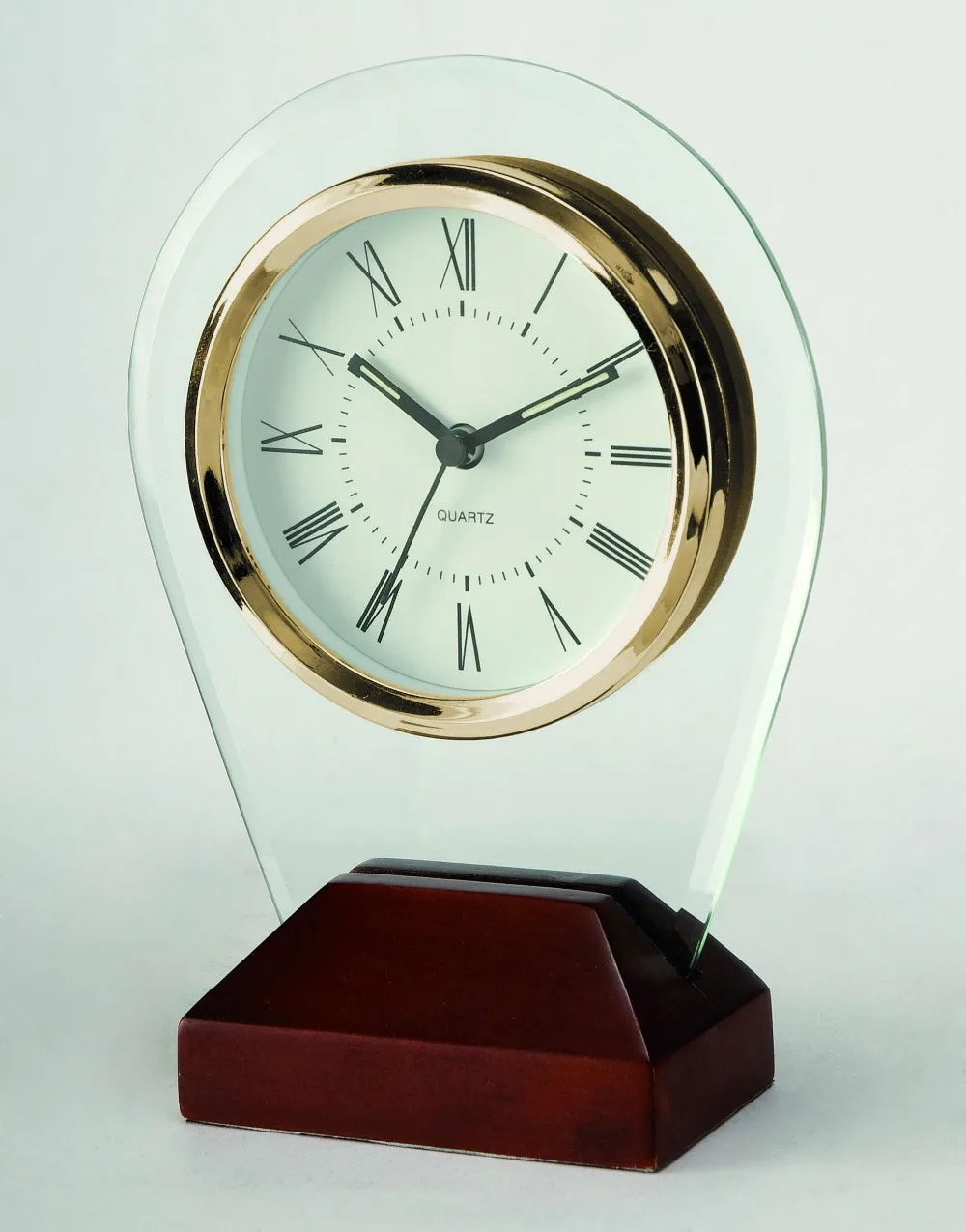 WOOD &. GLASS QUARTZ CLOCKin Desk & Table Clocks from Home & Garden on