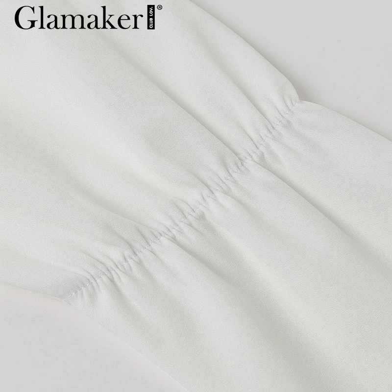 Glamaker, сексуальное черное облегающее платье с открытыми плечами, женское, весна-лето, элегантное мини-платье, вечерние, Клубное, с длинным рукавом-фонариком