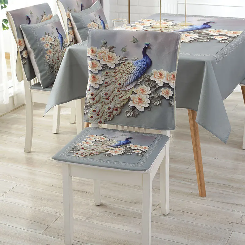 Proud Rose Waterproof Linen Table Cloth Cartoon Table Cover Chair Set Pillowcase Cover Towel European Tablecloths Chair Cushion