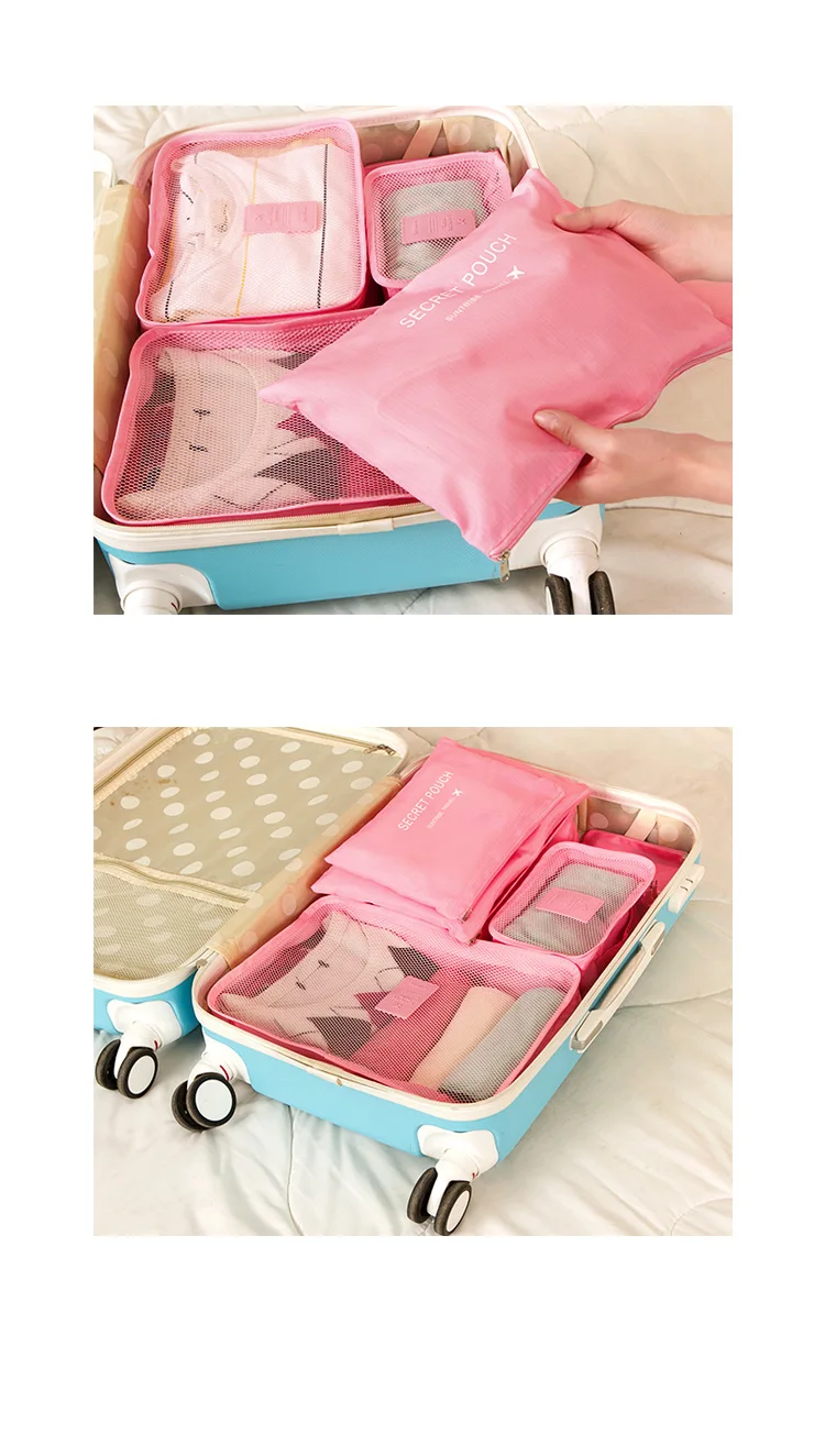 6 шт набор дорожных чехлов для одежды аккуратный сумка-Органайзер чемодан Главная разделитель для шкафа Органайзер