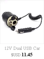 12V двойная USB розетка для автомобильного прикуривателя Зарядное устройство адаптер питания 60 см кабель предохранитель черный