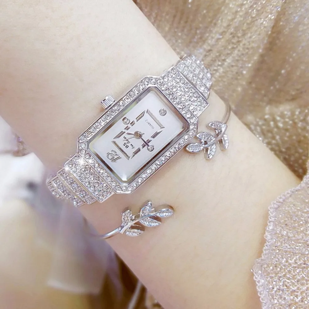 

Unique Design Square Ladies Watches Rhinestone Full Diamonds Luxury Women Dress Party Accessories For Girls Valentine GIFTS