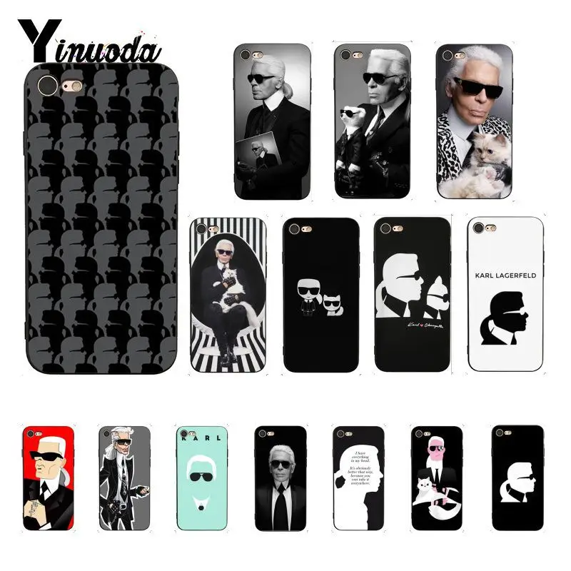 

Yinuoda Fashion Karl Lagerfeld Black TPU Soft Silicone Phone Case Cover for iPhone 8 7 6 6S 6Plus X XS MAX 5 5S SE XR Cover