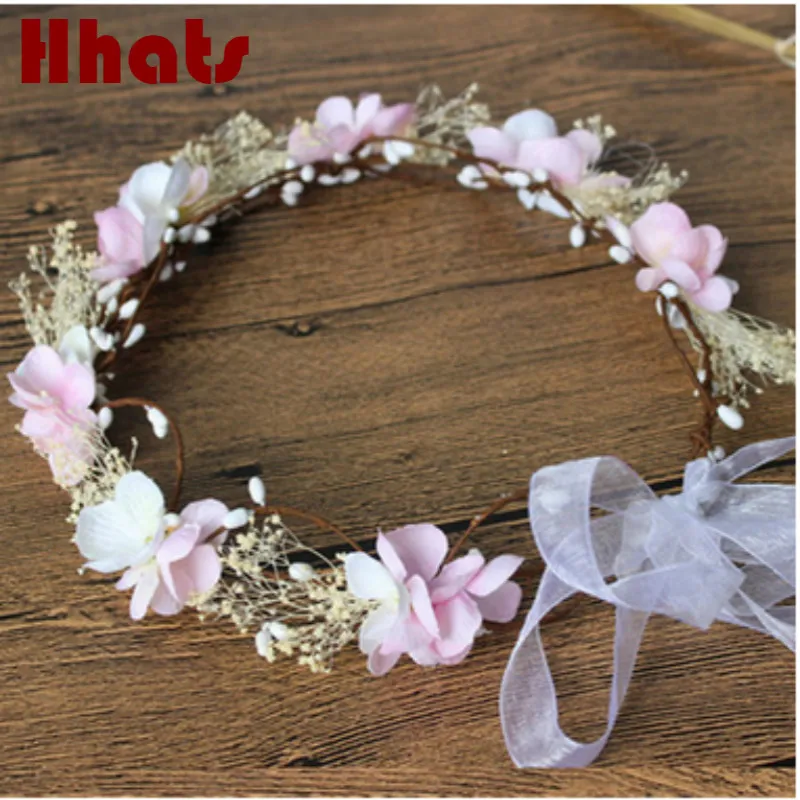 

Handmade festival Women Girl Artificial Flower Crown Beach Wedding Flower Headbands Flower Wreath Hairband Bridal Women Garlands