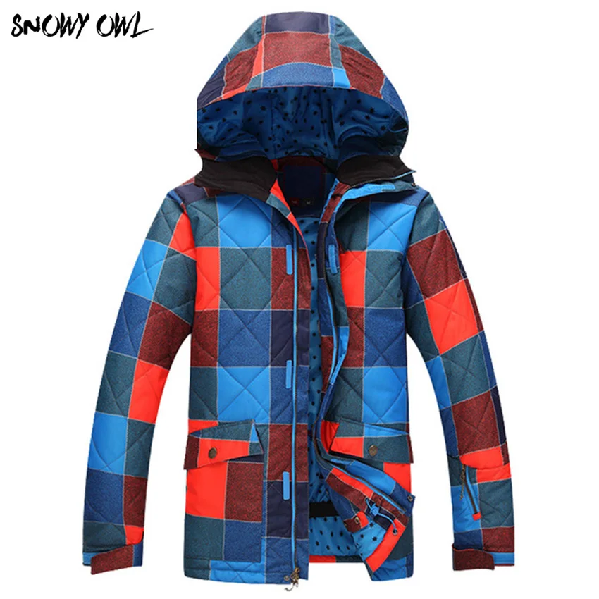 

Free Shipping Brand New men's Windproof Waterproof snow Plaid jacket Men's Skiing coat Winter Snowboarding thick clothes yw