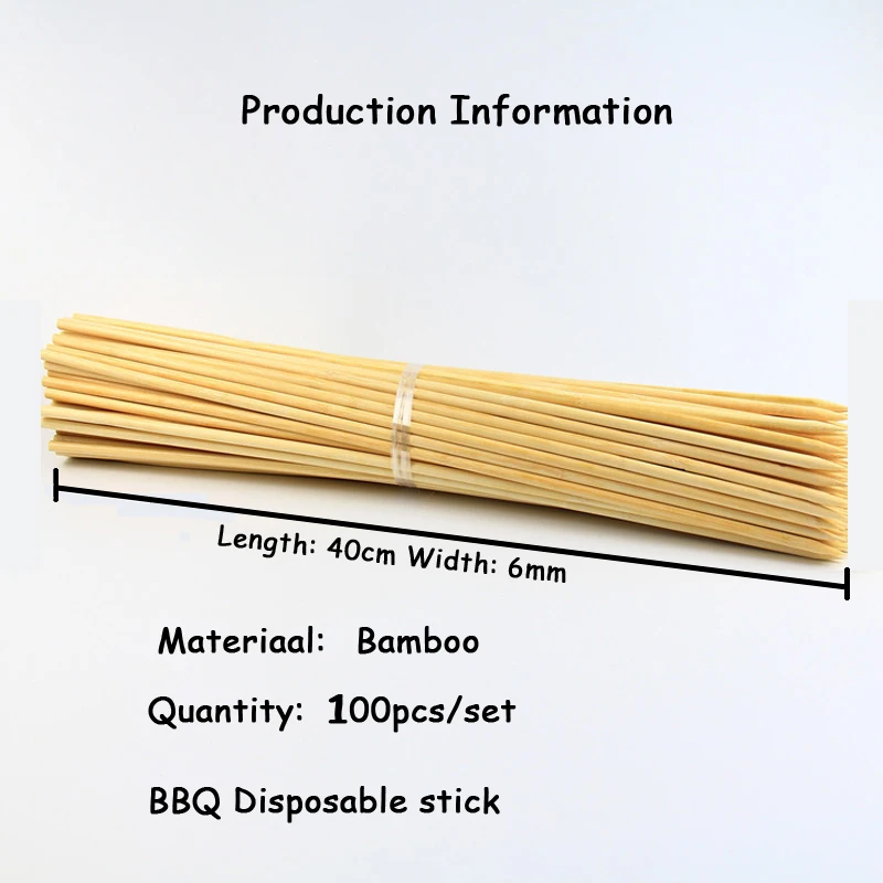 BBQ Stick Disposable Barbecue Skewers Outdoor BBQ Tools Bamboo Grill Sticks Barbecue Skewers Shish Kabob Sticks 6mm*40/60cm