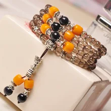 Натуральный камень многослойный браслет для мужчин и женщин ювелирные изделия браслет Будды молитвенные бусины мала