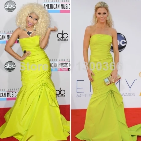 New Nicki Minaj Dress On Emmys Red Carpet Dress Strapless Mermaid