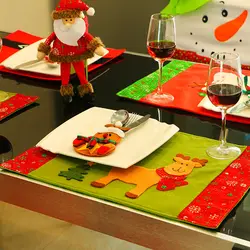 Рождество Санта Снеговик Олень настольная салфетка-подложка противоскольжения моющиеся обеденный Кофе Кухня праздник скатерть