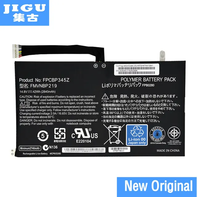$US $33.25  JIGU Original FPCBP345Z Laptop Battery For Fujitsu LifeBook UH572 UH552 Ultrabook FMVNBP219 FPB0280