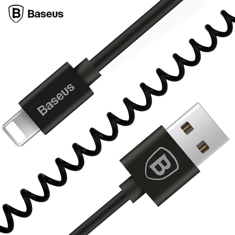 

Baseus Flexible Elastic Stretch 8pin USB 2.0 Cable Data Sync Charging Spring Cord For iPhone 6 6S Plus 7 5s SE iPad IOS9.3 Cable