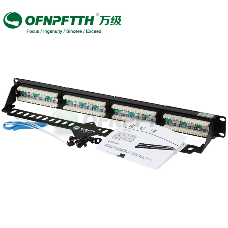 Патч панель CAT6 24 порта сеть RJ45 UTP 19 дюймовый Тип крепления стойки с разъемами|mount
