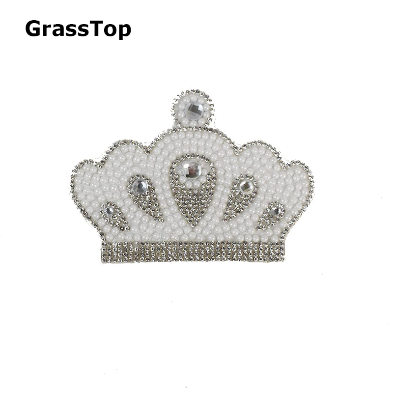 

2017 New Crown Rhinestone Applique Patches Hot Fix Iron on DIY Shoes Bag Hat Phone Material Stone Accessories Costura