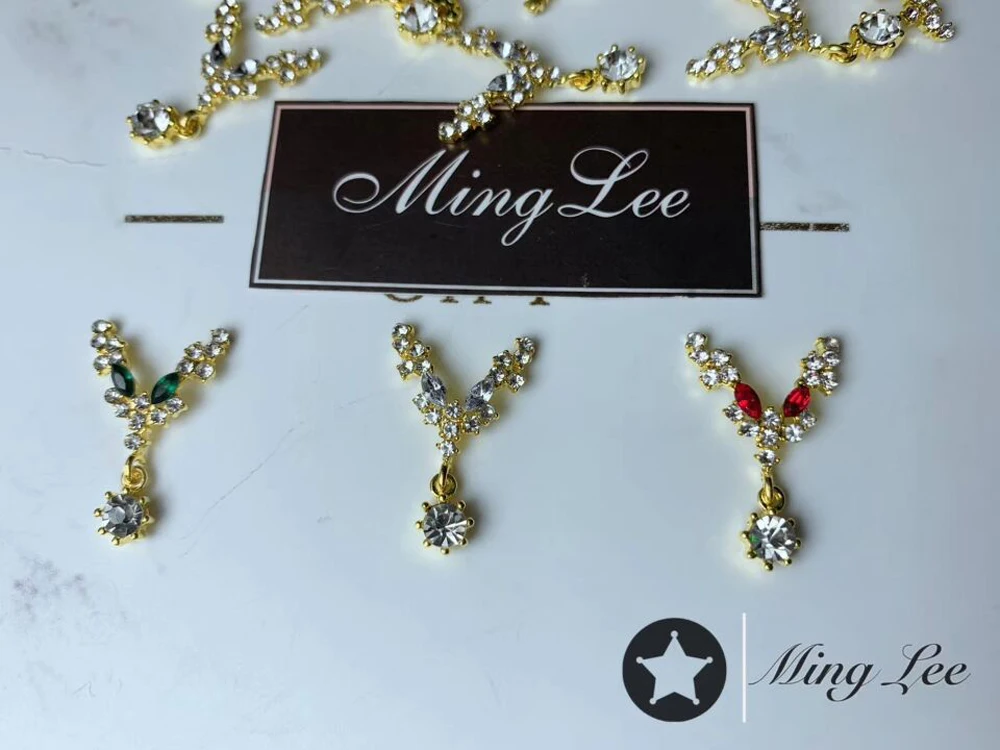 Colar de Diamante Jóias para a Arte do Unha Decoração da Jóia do Prego Pces Encantos Cristal Balançar Longo Unha Charme Hj788 - 100 3d 6 balançar longo prego charme decoração da jóia do prego, hj788