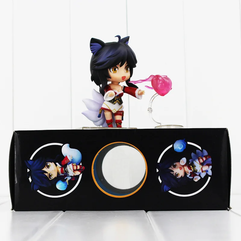 4 &quot10 см Аниме Nendoroid Ahri 411 ПВХ фигурка игрушка кукла коллекция|Игровые фигурки и