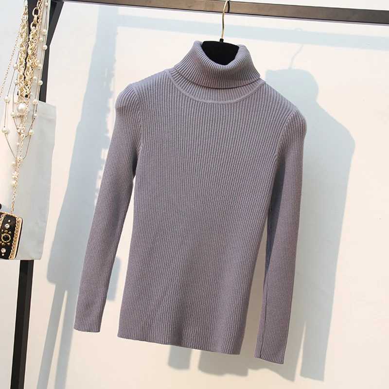 HLBCBG Loose Turtleneck LapelneckWomen Autumn Winter Sweater Thick Warm Pullover and Sweater Soft Long Sleeves Jumper Femme Pull