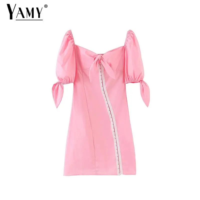 

Summer dress women mini beach vestidos pink robe femme elbise vintage party dress elegant korean womens clothes 2019