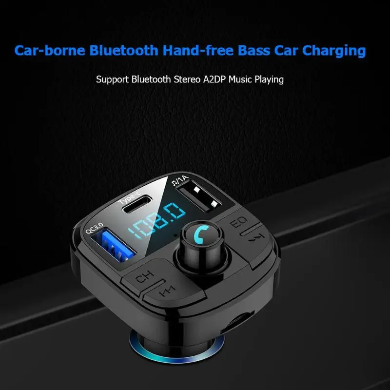 BT29 Авто fm-передатчик Bluetooth 5,0 CarKit MP3 аудио музыкальный плеер Громкая связь Тип C зарядка Быстрая зарядка QC3.0 автомобильное зарядное устройство